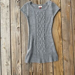 y2k lei vintage gray knit mini dress